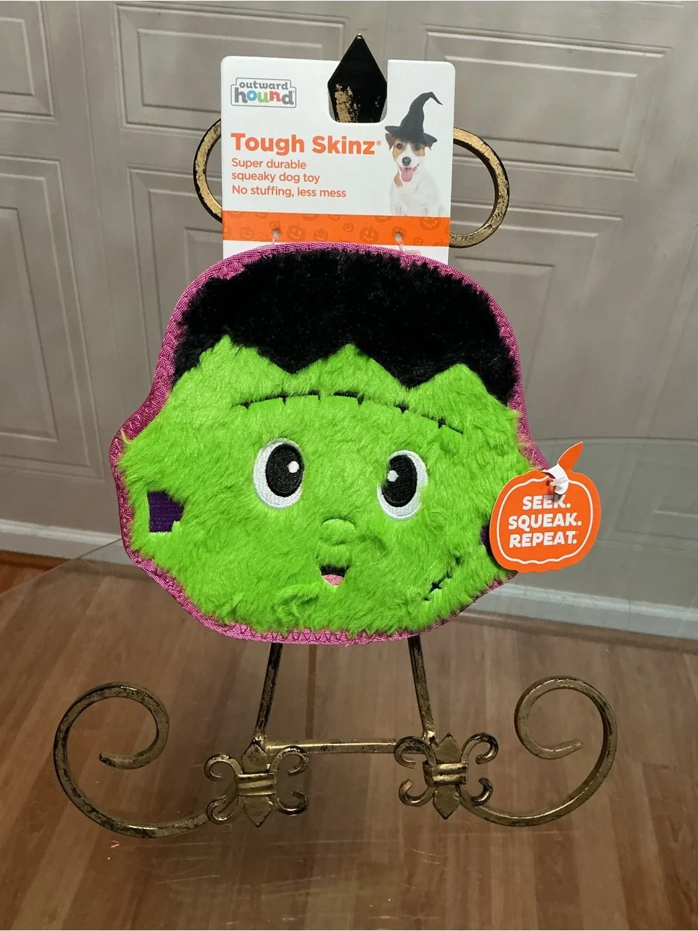 Outward Tough Halloween Skinz Durable Squeaky Dog Toy , Multicolor  7.5”